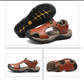 SE19132W Genuine Leather Sandals Men Outdoor Casual Beach Shoes Roman Shoes